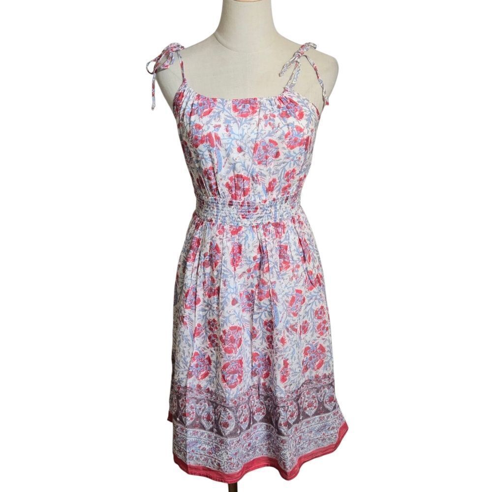 American Eagle Vintage Floral Sleeveless Dress Red And White